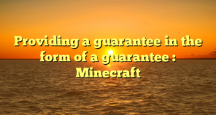 Providing a guarantee in the form of a guarantee : Minecraft