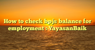 How to check bpjs balance for employment : YayasanBaik